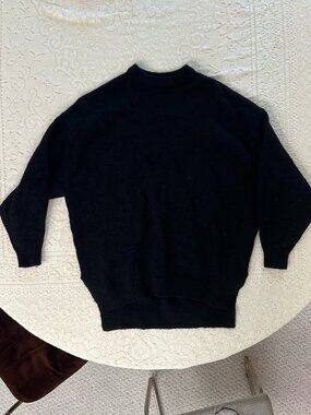 Wool Black Crewneck Sweater